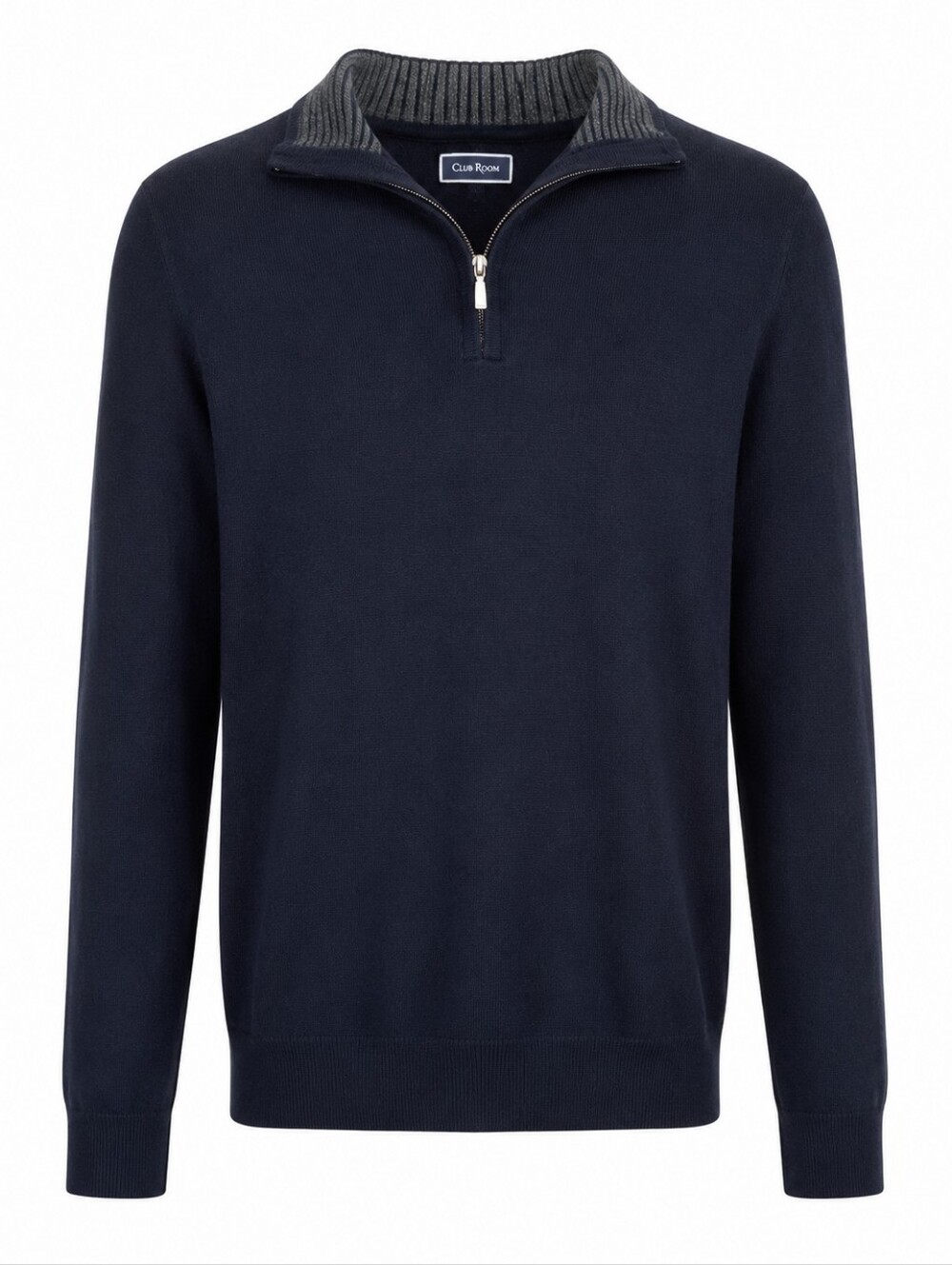 Classic Preppy Merino Wool Blend Quarter Zip Sweater Navy Club Room Men’s L